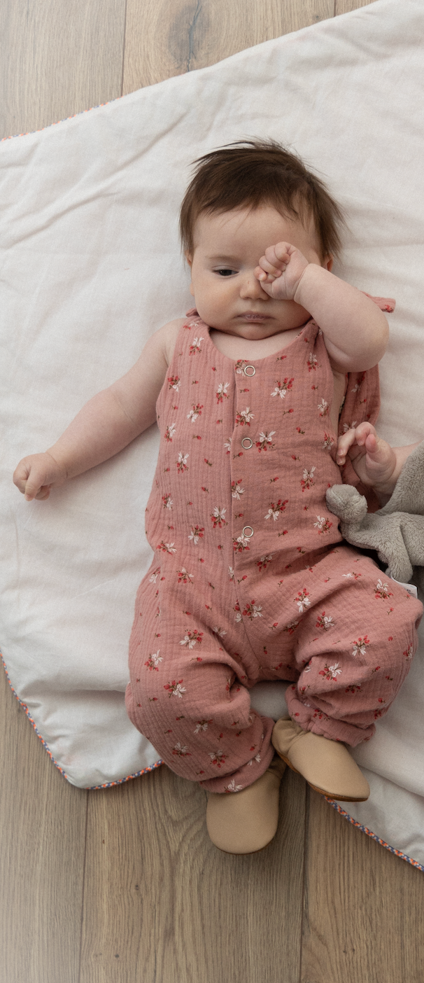 Chaussons cuir bébé 0-6 mois moutarde Les moustaches - Made in Bébé