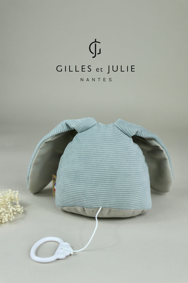 Le Doux Lapin - Petit Bleu- Doudou musical tout doux Made In France – Julie  et Gilles